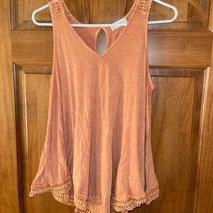 Altar’d state orange flowy tank top